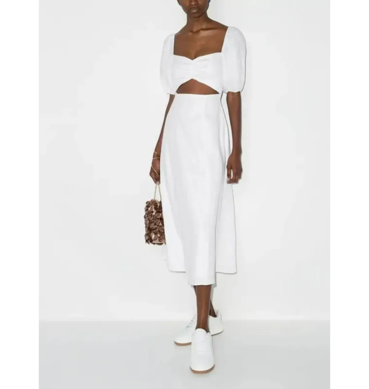 Reformation Pompano Linen Dress White Size UK 12 - Image 1