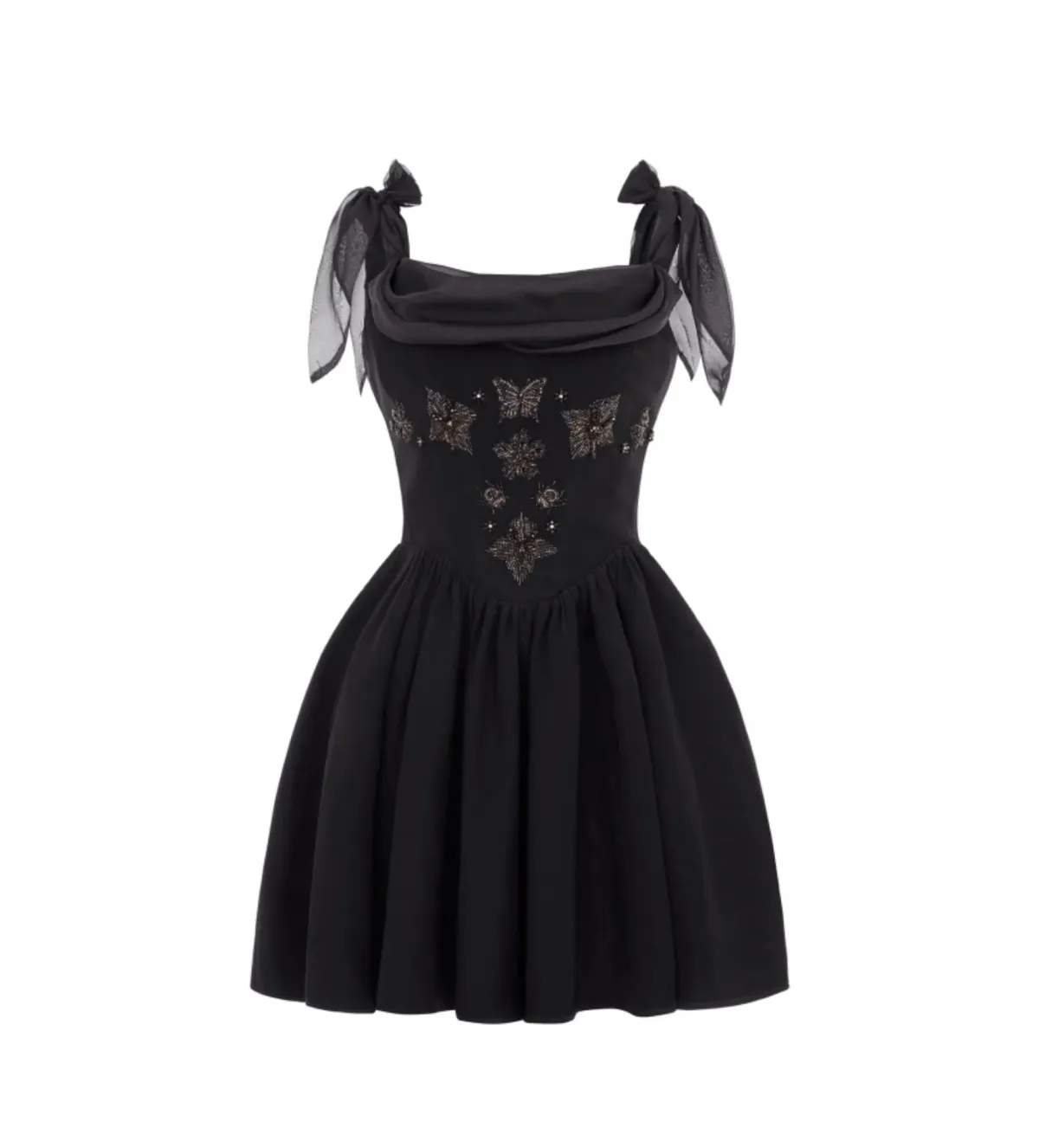 Clio Peppiatt Iris Crystal Dress Black Size 8  - Image 4