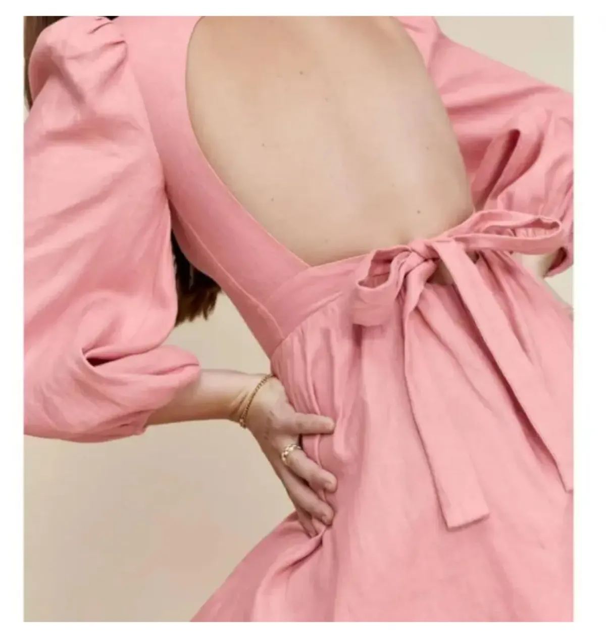 Reformation Brodie Dress Pink Size UK 12 - Image 3