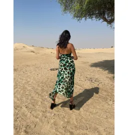 Rat & Boa Vivi Dress in Green Leopard Print Size UK 12 for rent on The Volte - image 4