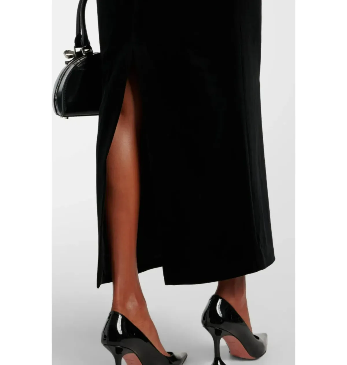 Self Portrait Peplum Velvet Puff Sleeve Dress Black Size UK 10 - Image 4