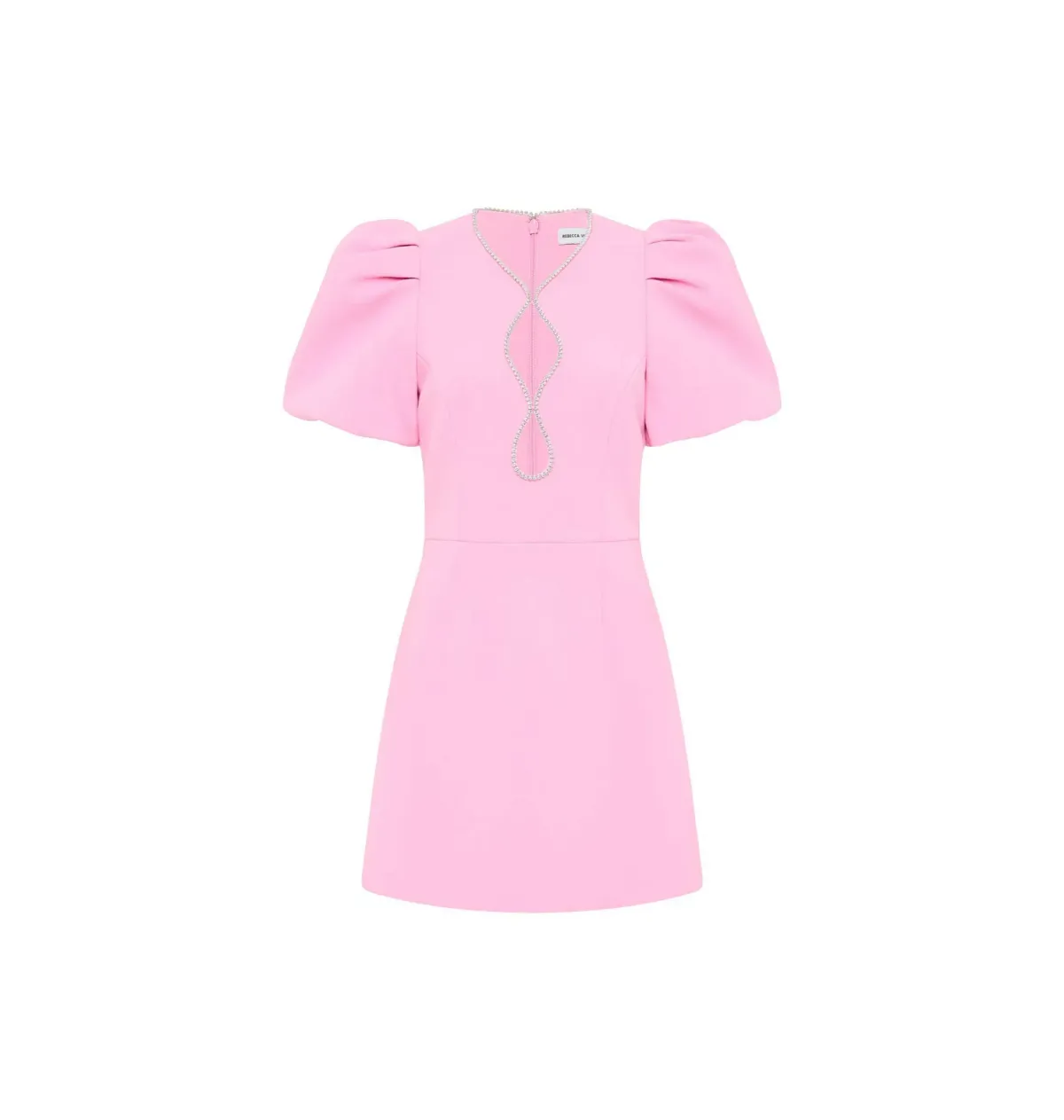 Rebecca Vallance Karina Puff Sleeve Mini Dress Pink Size UK 8 - Image 4