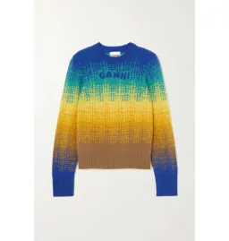 Ganni Intarsia Knit Jumper Blue Size UK 10 for rent on The Volte - image 3
