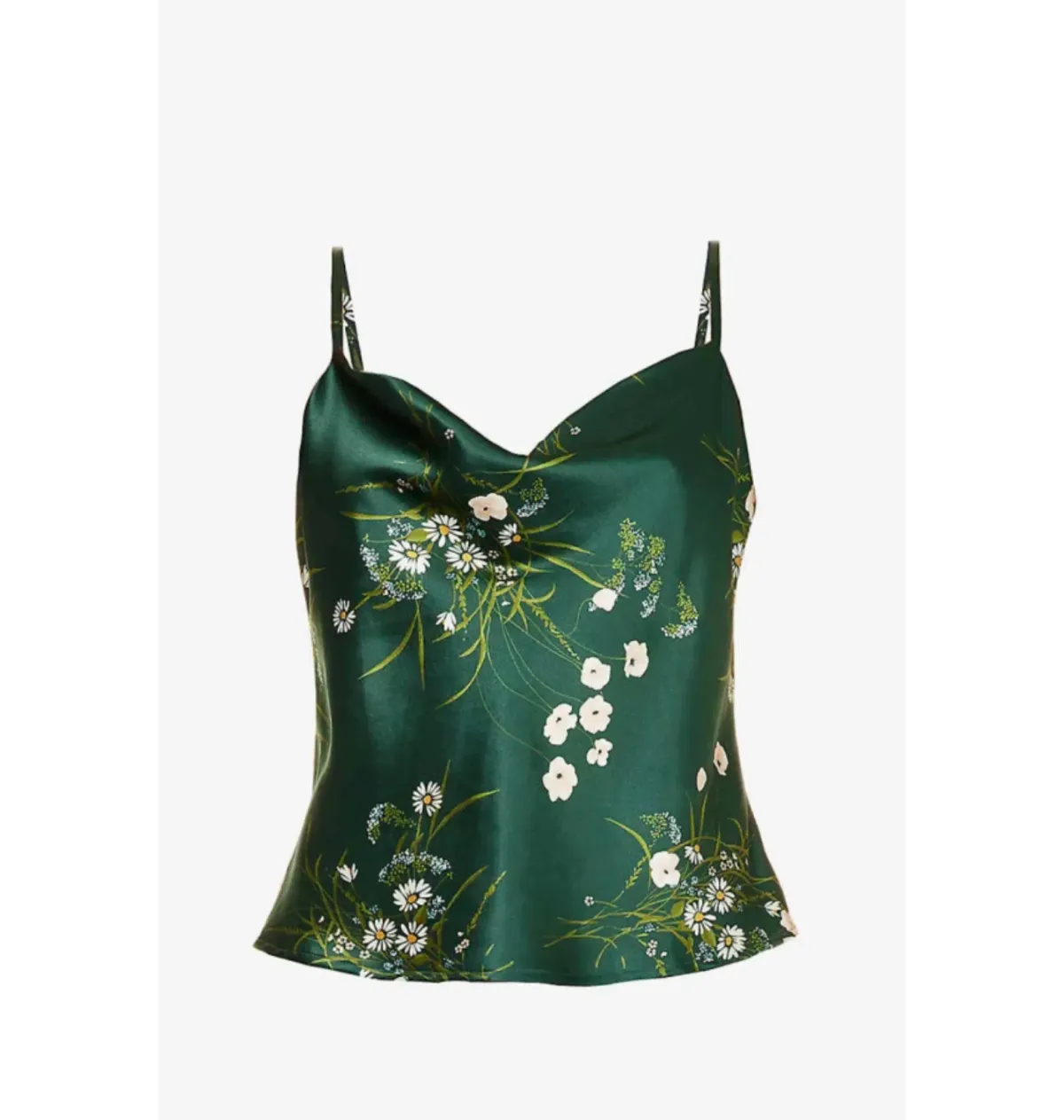 Reformation Renae Floral Silk-Satin Top Green Size UK 10 - Image 3