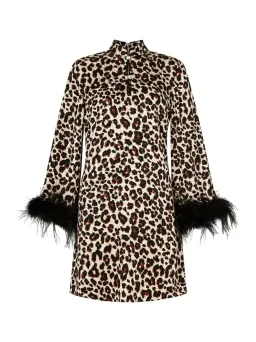 Kitri Kendra Leopard and Feather Mini Dress Print Size UK 12 for rent on The Volte - image 3