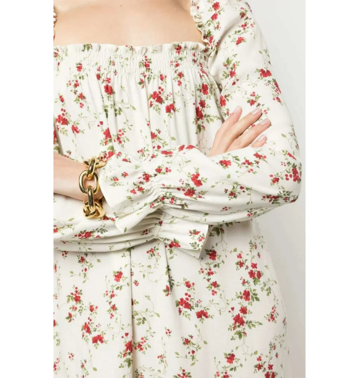 Reformation Hudsen Dress Floral Size UK 10 - Image 4