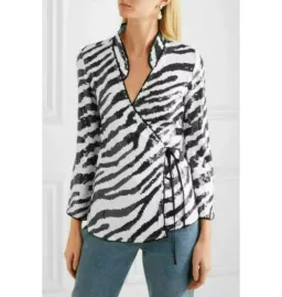 Rixo Zebra Blossom Sequin Top Print Size UK 10 for rent on The Volte - image 2