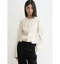 Totême Collarless Blazer Ecru Size UK 10 for rent on The Volte - image 5