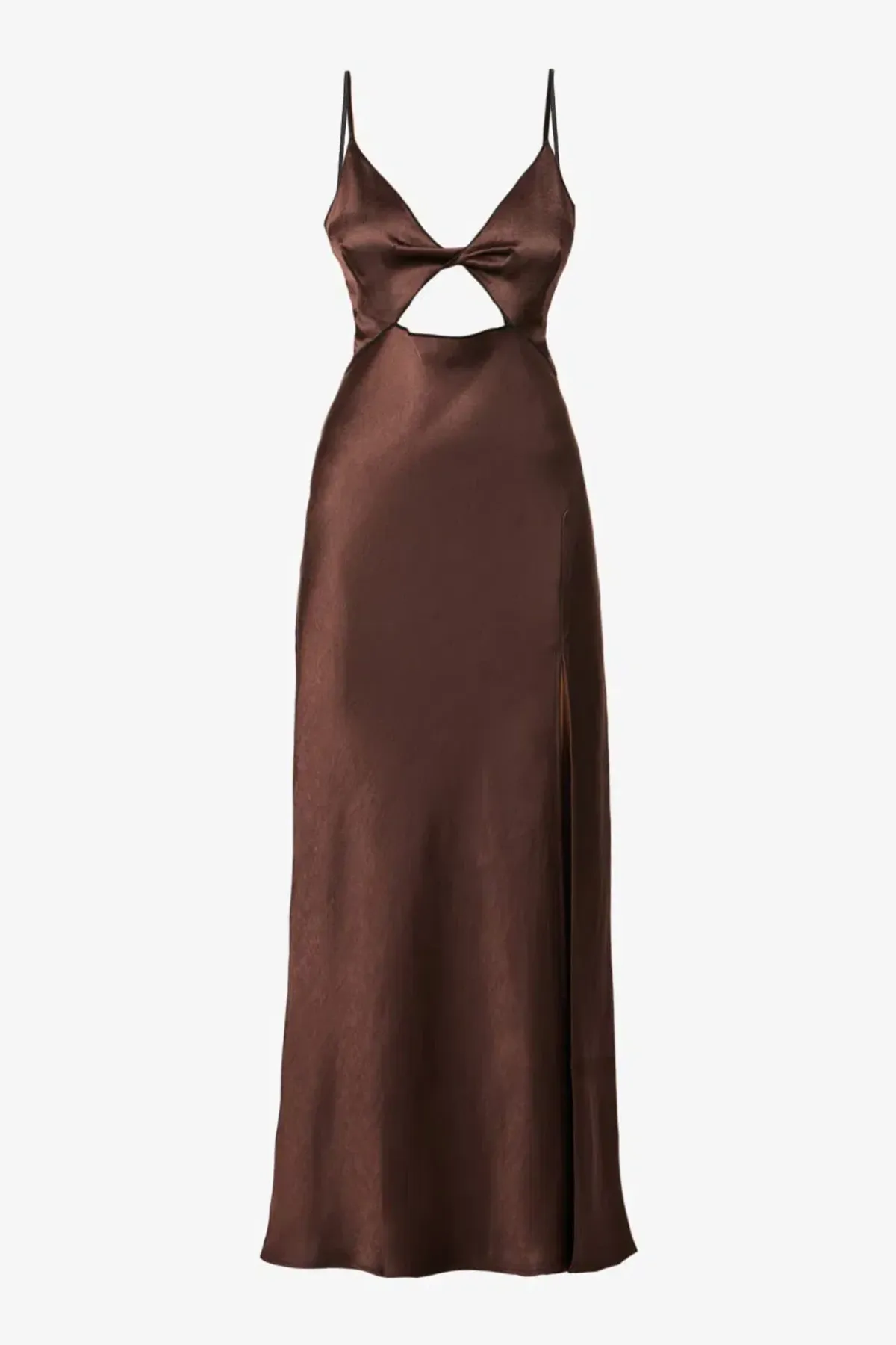 Bec & Bridge Hazel Cut Out Slip Maxi Dress Chocolate Size UK 10 - Image 7