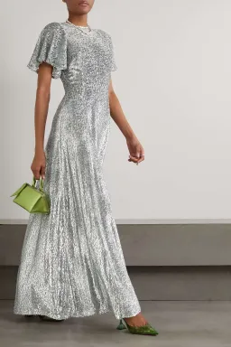 The Vampire's Wife Midnight Tremors Metallic Gown Silver Size UK 10 for rent on The Volte - image 1