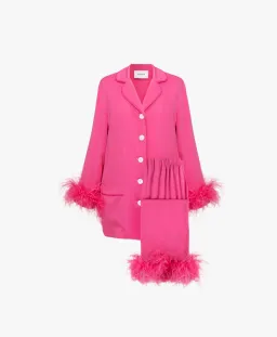 Sleeper Party Double Feathers Pajamas Set Hot Pink Size M / UK 10 for rent on The Volte - image 7