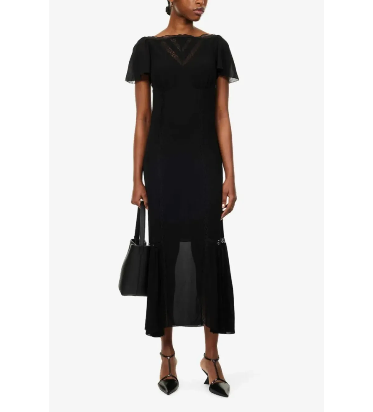 Reformation Domini Dress Black Size 8  - Image 2