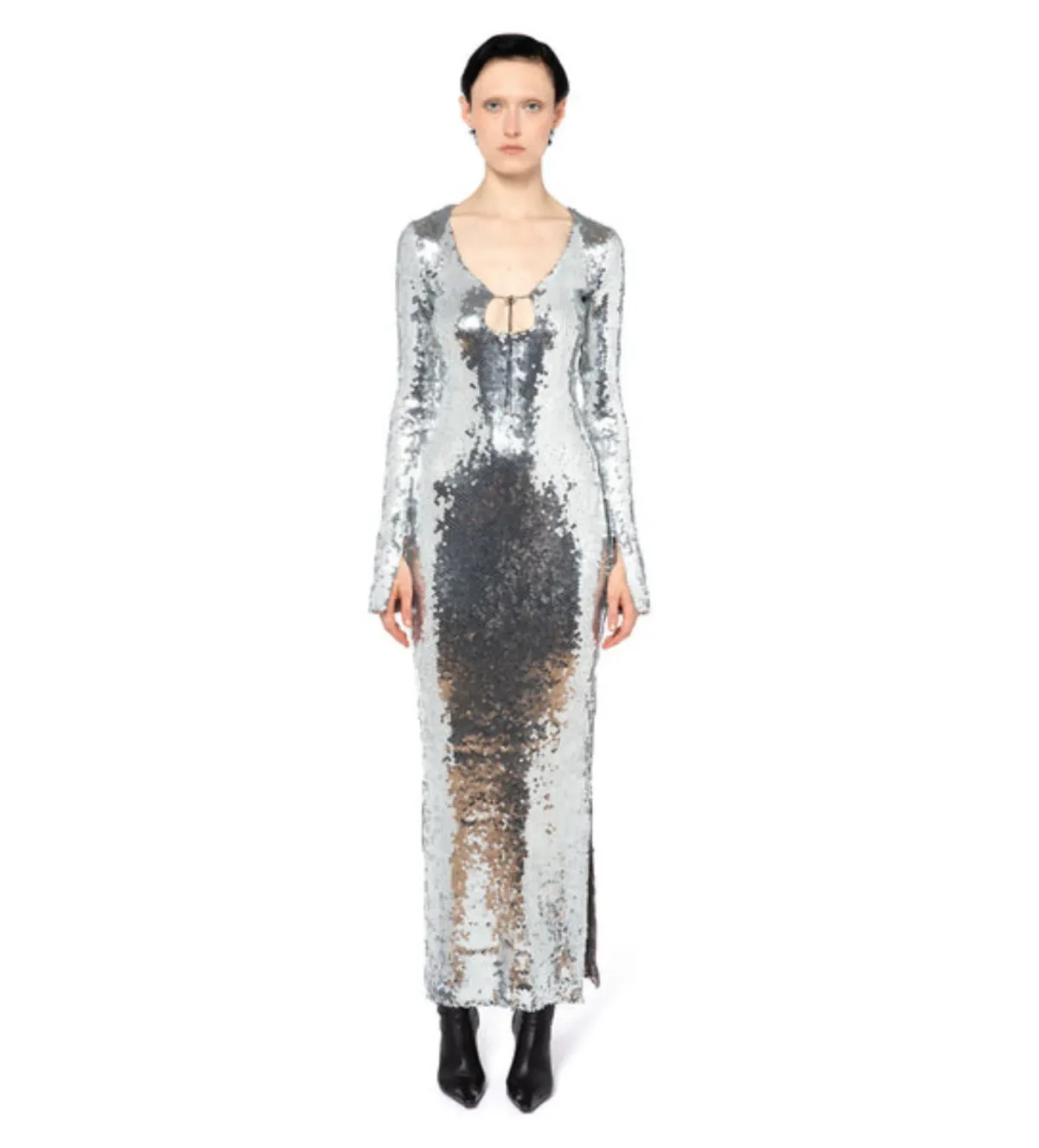 16ARLINGTON Solaria Sequin Dress Chrome Size 10  - Image 1