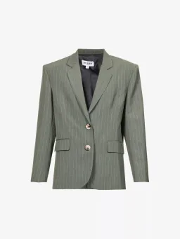 Musier Paris Candice Pinstriped Blazer Green Size UK 10 for rent on The Volte - image 7