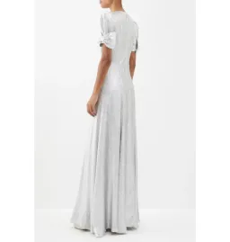 The Vampire’s Wife American Chevron Lame Gown Silver Size UK 10 for rent on The Volte - image 3