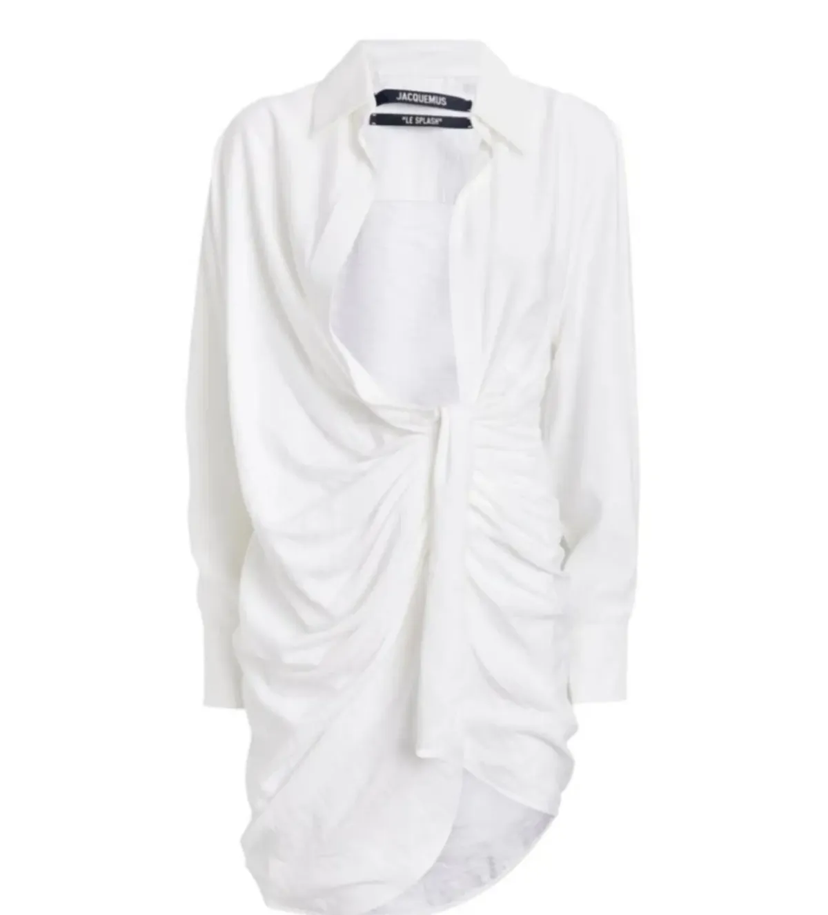 Jacquemus Rent Bahia Shirt Mini Dress White Size 12 - Image 5
