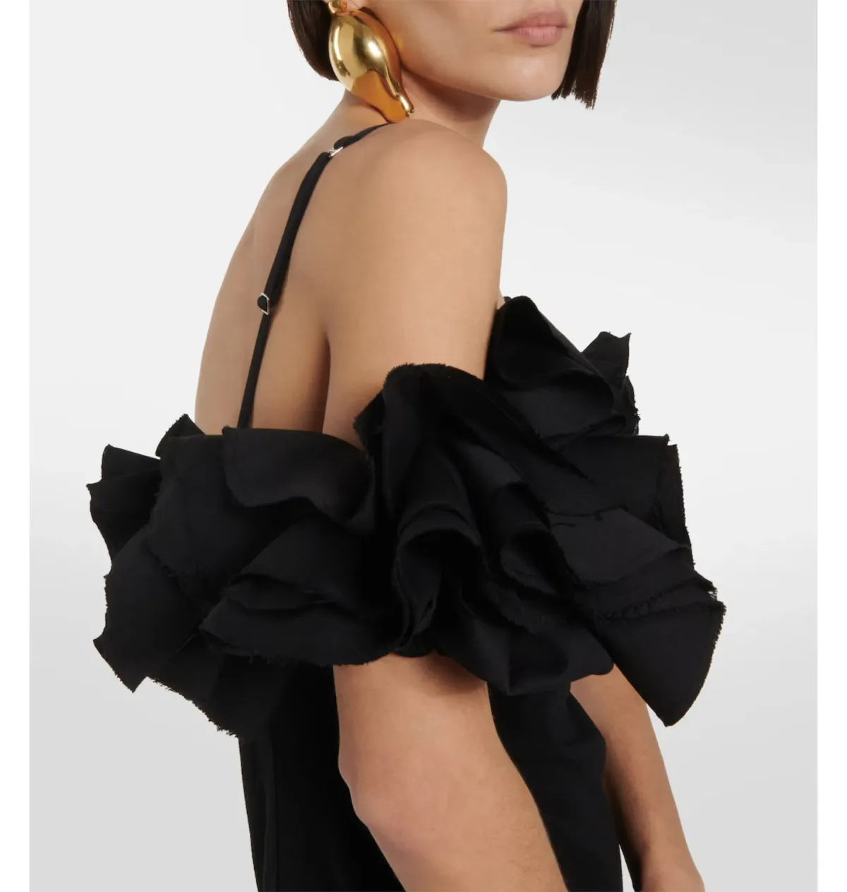 Jacquemus Le Robe Duna Frill Dress Black Size UK 10  - Image 5