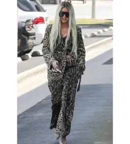 Dolce & Gabbana Silk Belted Blazer Leopard Size 12 for rent on The Volte - image 2