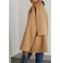 Totême Double Scarf Jacket Camel Size UK 10 for rent on The Volte - image 3