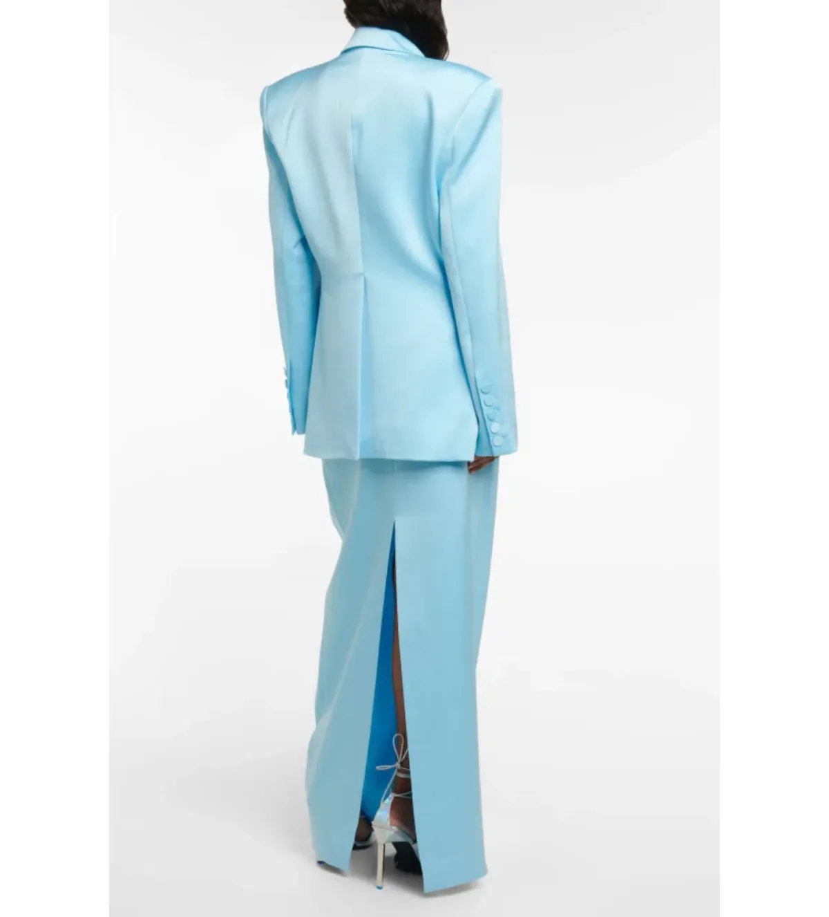 Alex Perry Wells Satin Blazer Blue Size 8 - Image 4