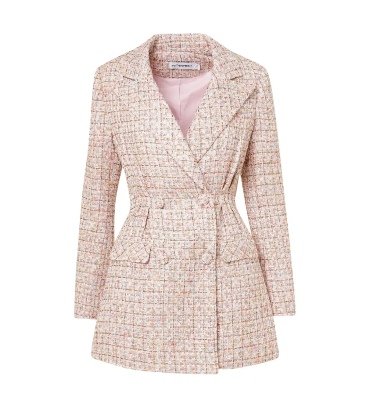 Self-Portrait Bouclé Tweed Mini Dress Size UK 14  - Image 4