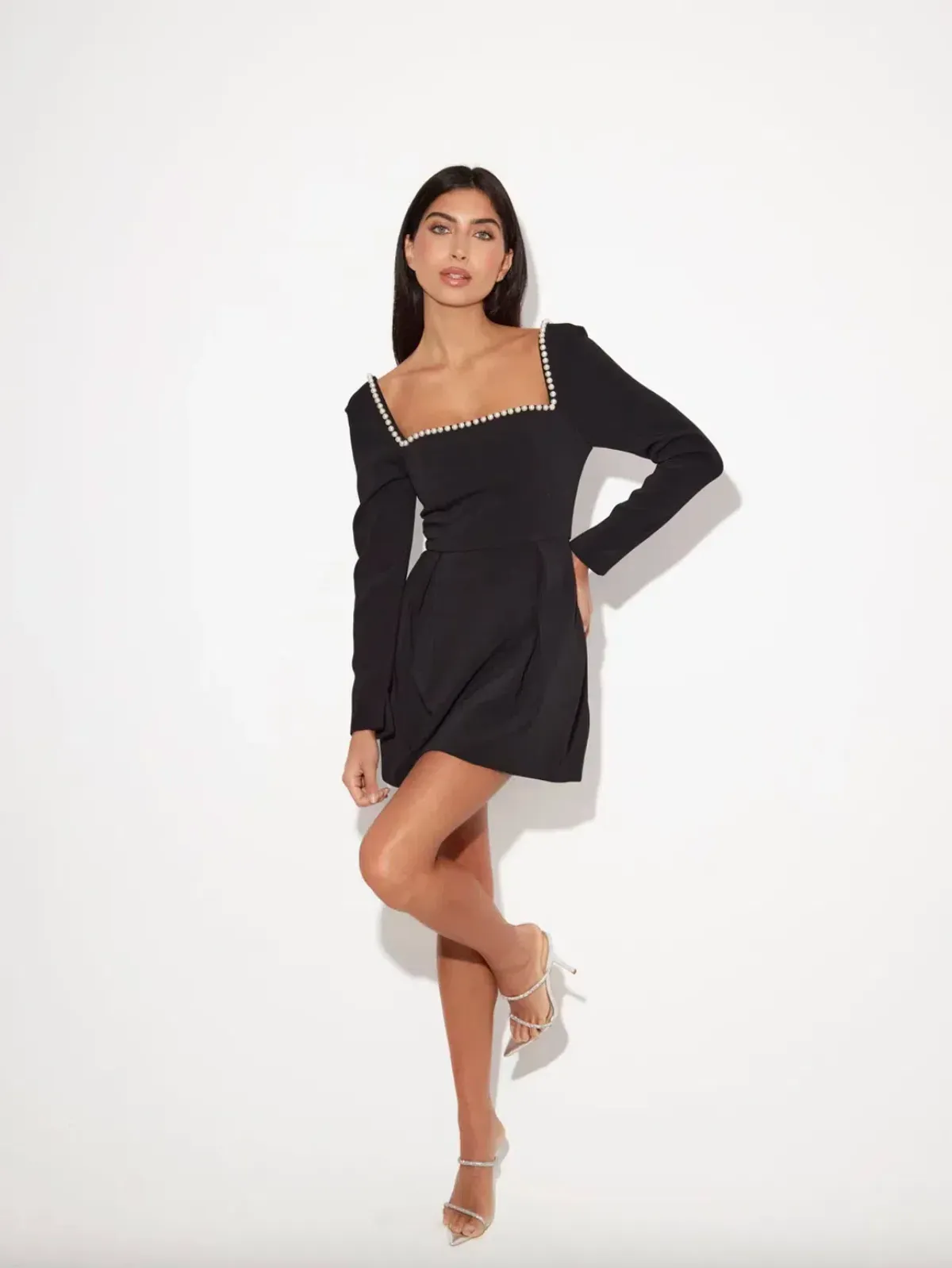 The Ultimate Muse Pearl Mini Dress Black Size 10 - Image 1