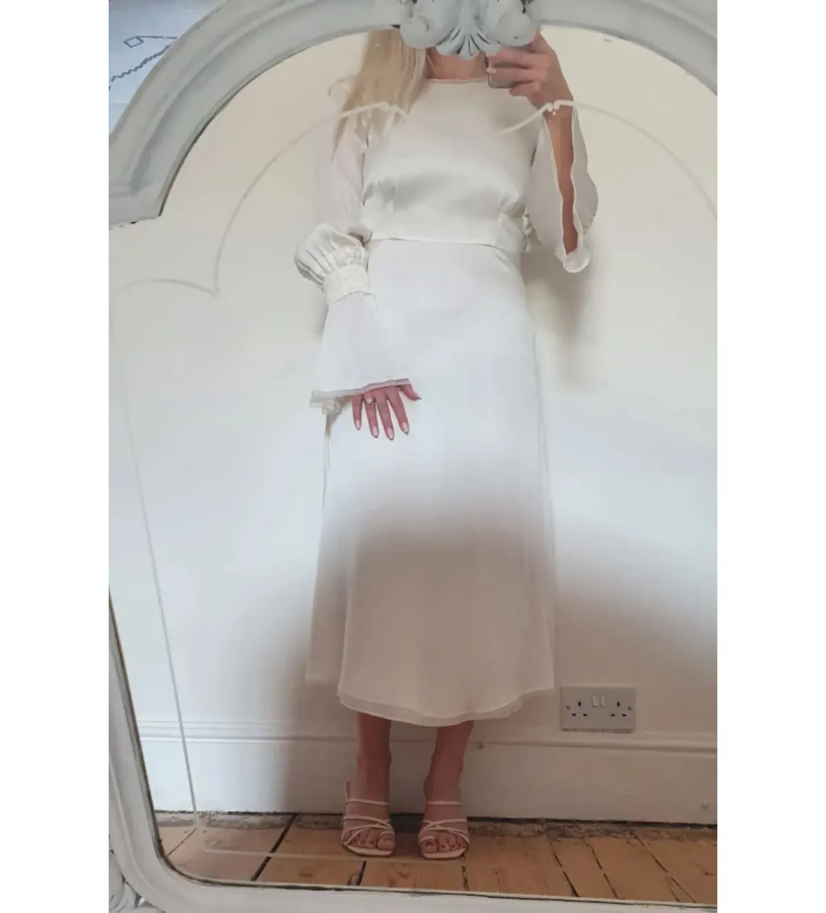 Roksanda Duana Silk Midi Dress White Size 10 - Image 1