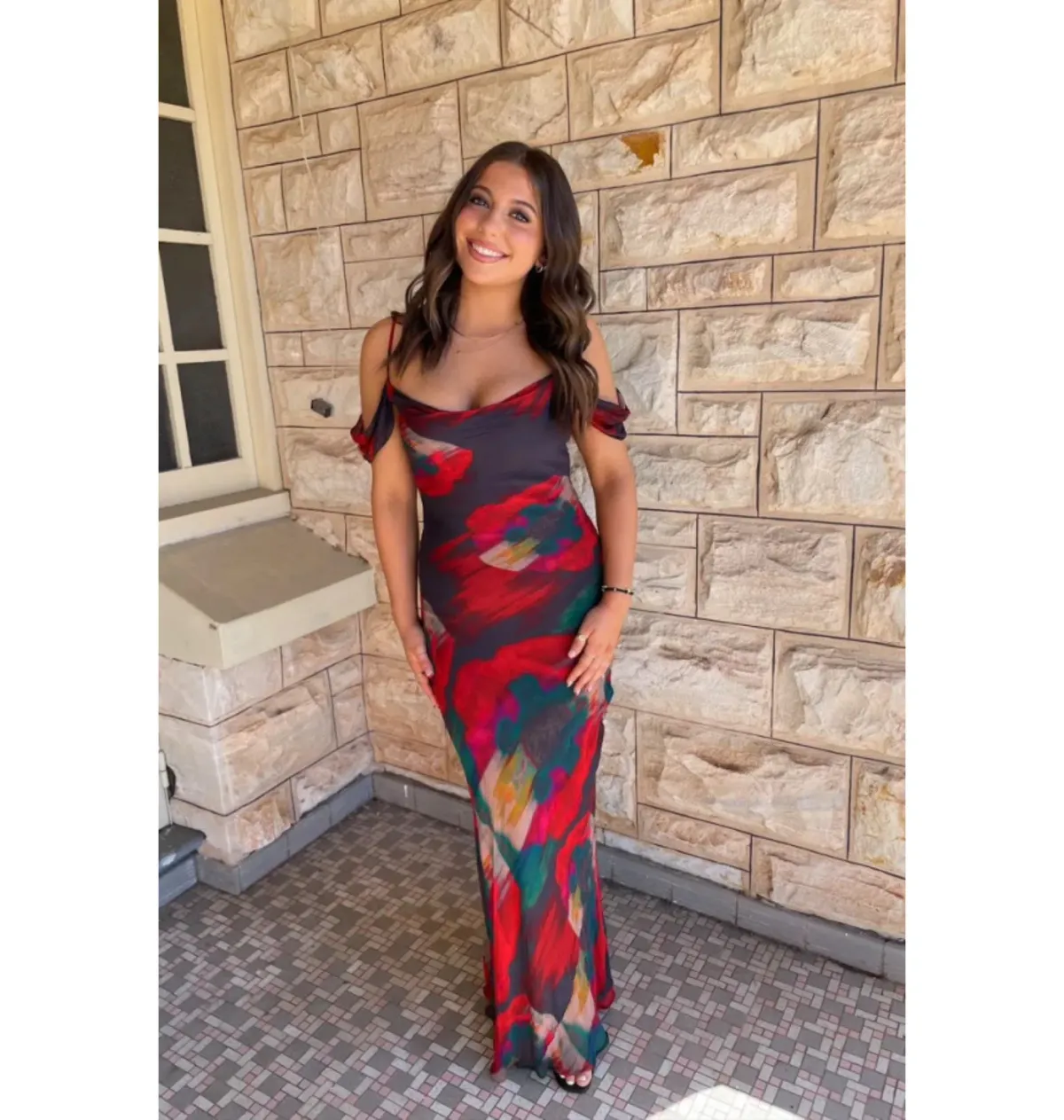 Rat & Boa Adriana Dress in Abstract Floral Print Size L/ AU 12 - Image 5