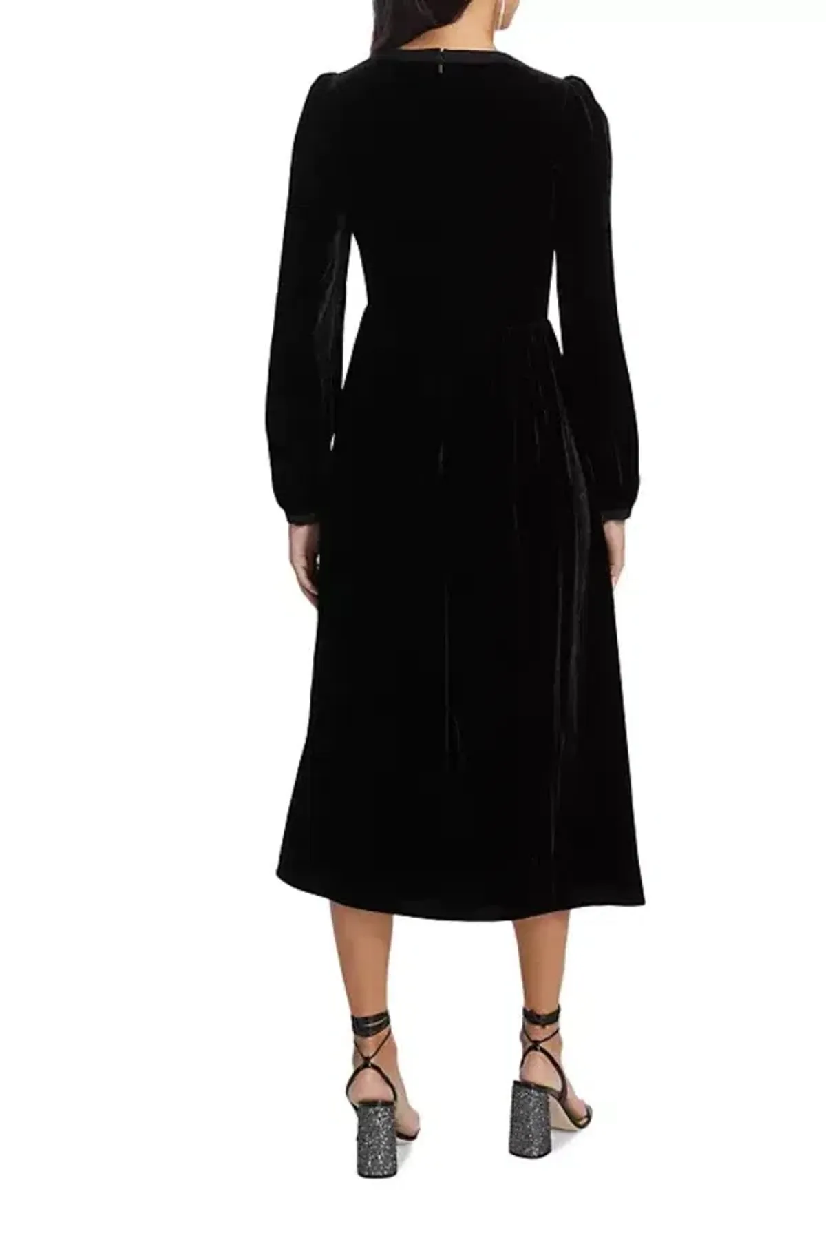 Saloni Camille Midi Dress Black Size UK 10 - Image 3