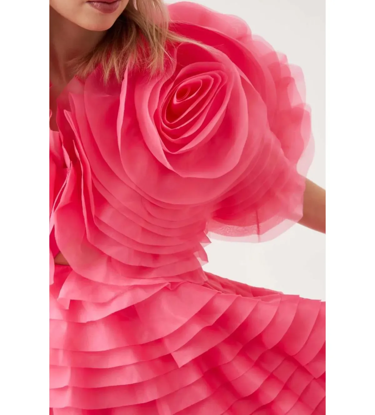 Aje Amour Ruffle Midi Dress Pink Size 12 - Image 4