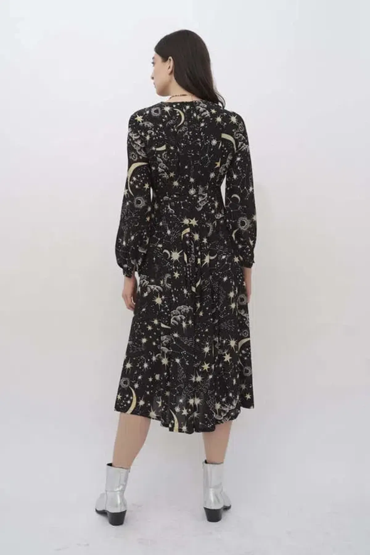 Rixo Camelia Dress Black Print Size 12 - Image 3