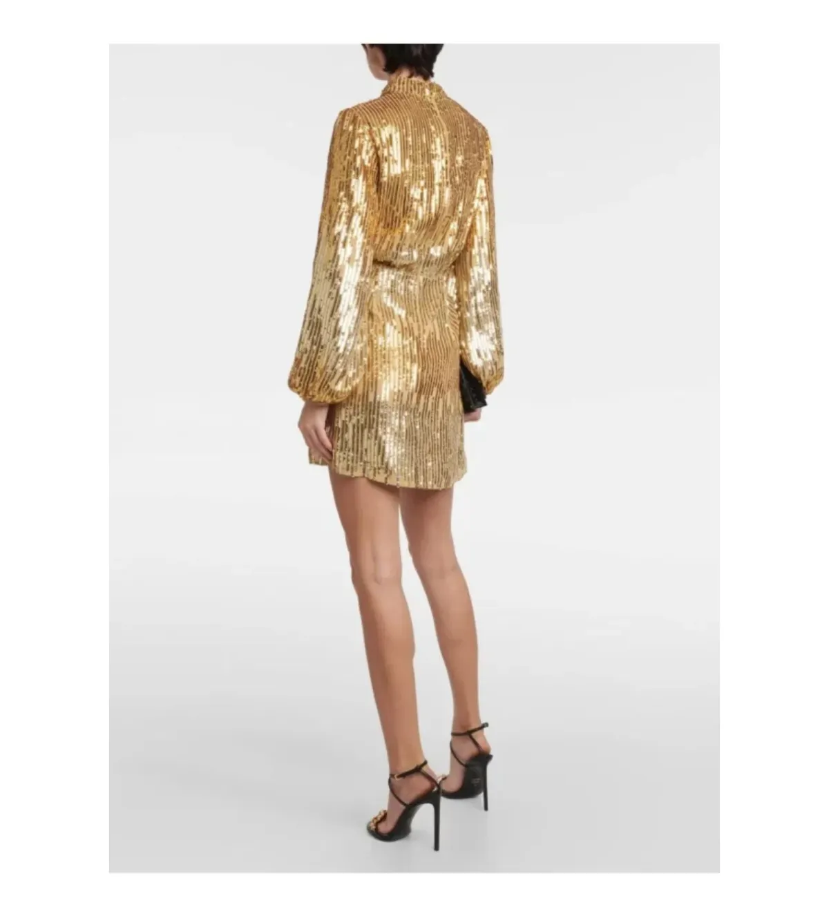 RIXO Samantha Mini Dress Gold Sequin Size S / UK 10 - Image 2
