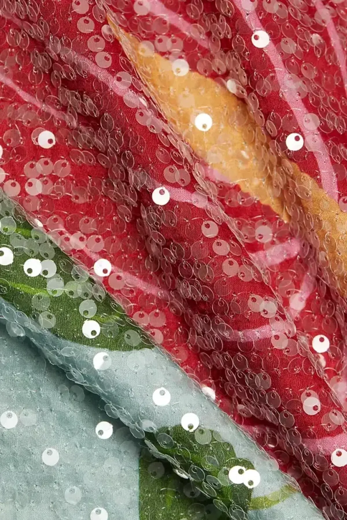 Farm Rio Anthurium Flowers Slip Maxi Dress Blue Sequin Size M / UK 12 - Image 6