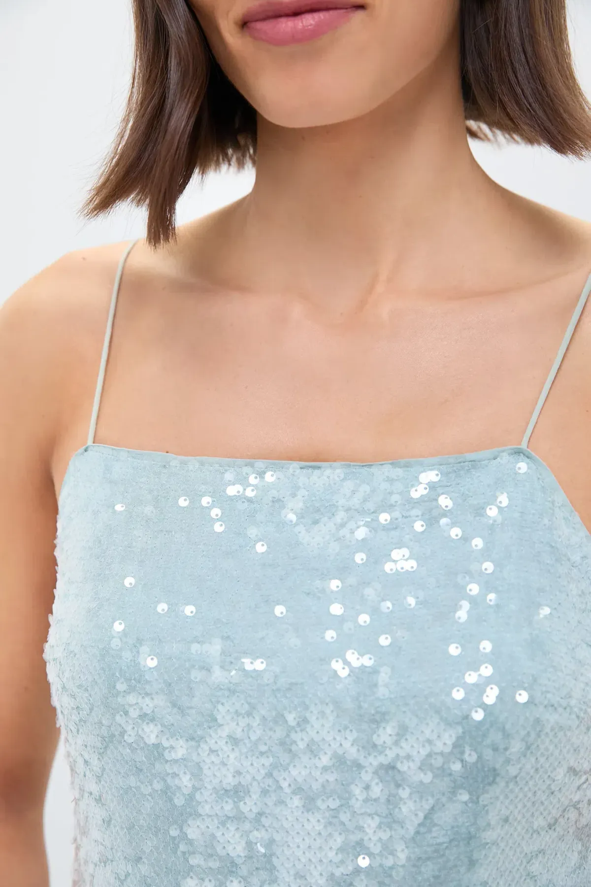 Farm Rio Anthurium Flowers Slip Maxi Dress Blue Sequin Size M / UK 12 - Image 4