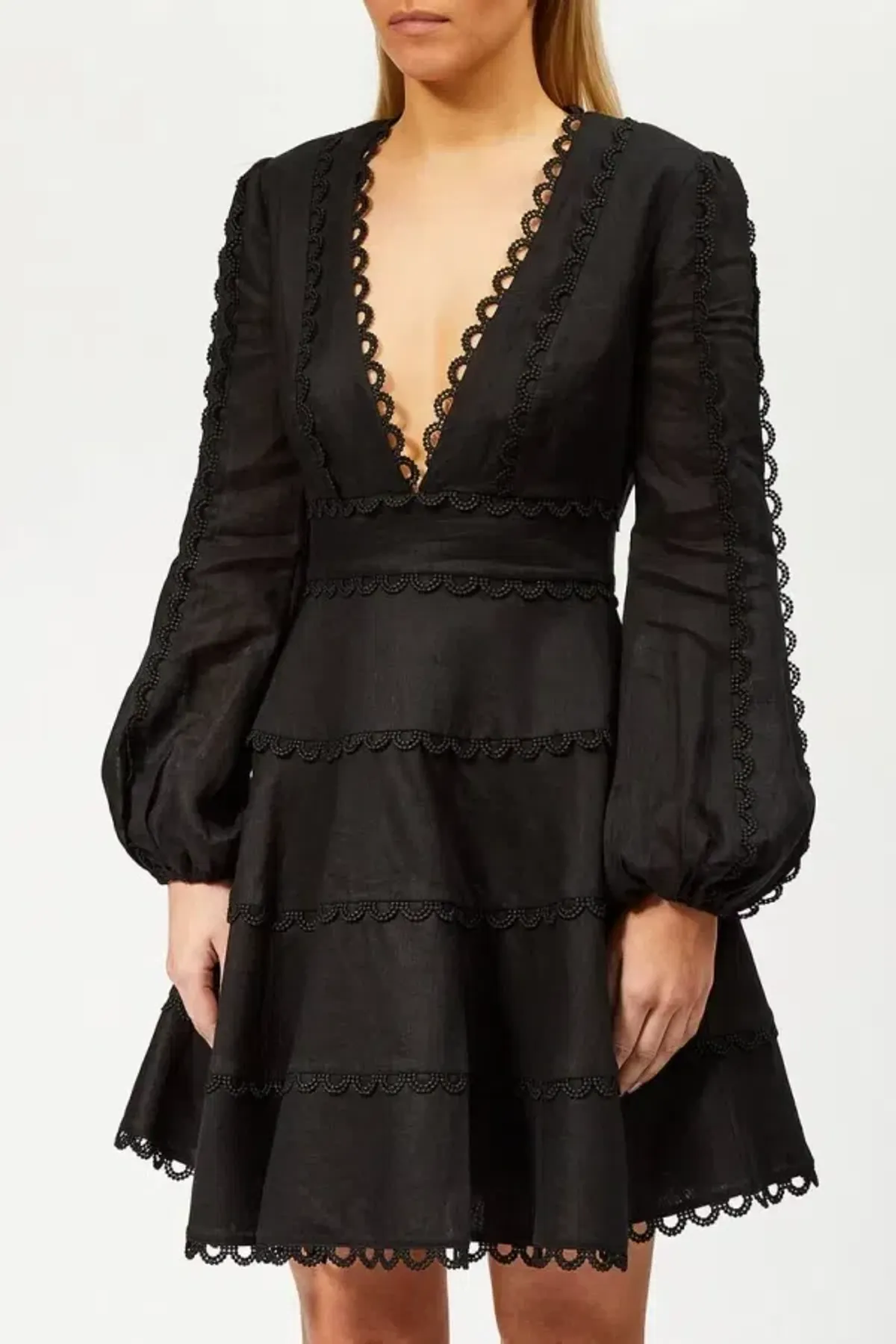 Zimmermann Heathers Flounce Mini Dress Black Size 2 / UK 12 - Image 4