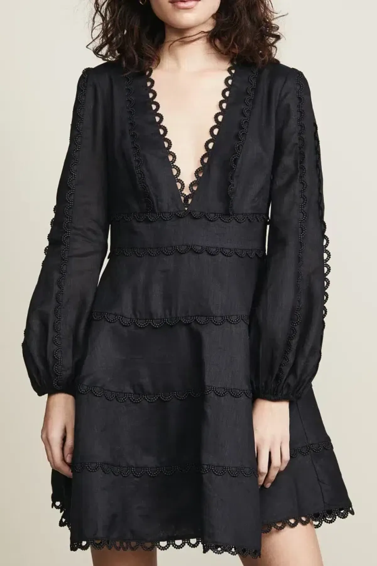 Zimmermann Heathers Flounce Mini Dress Black Size 2 / UK 12 - Image 2