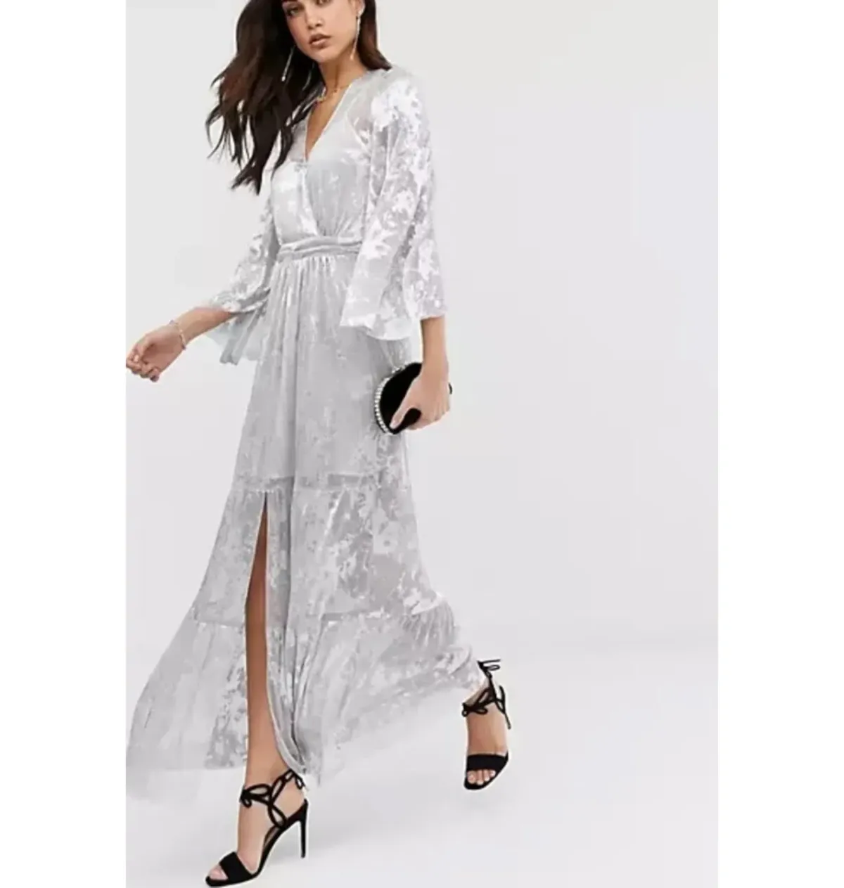 BA&SH Vianca Maxi Dress Grey Size 12 - Image 1