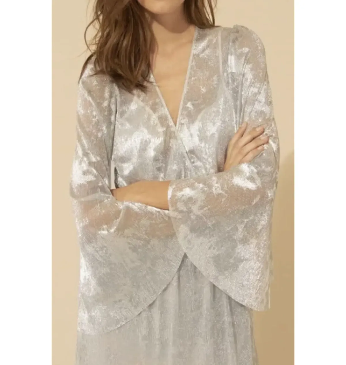 BA&SH Vianca Maxi Dress Grey Size 12 - Image 3