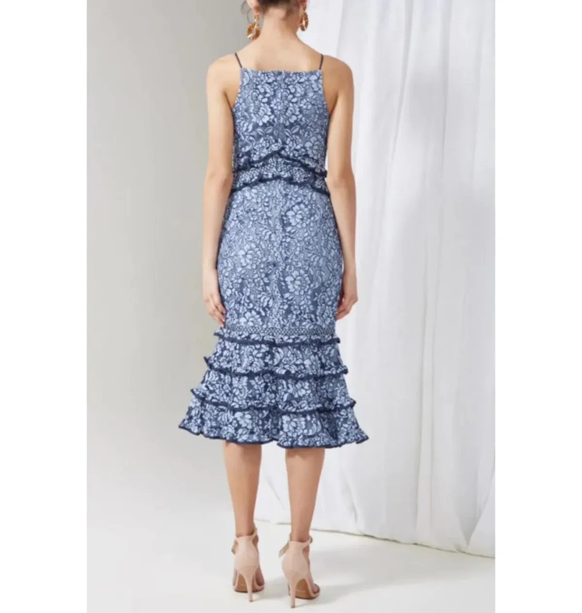 Keepsake The Label Catch Me Lace Midi Dress Floral Size 12 - Image 2