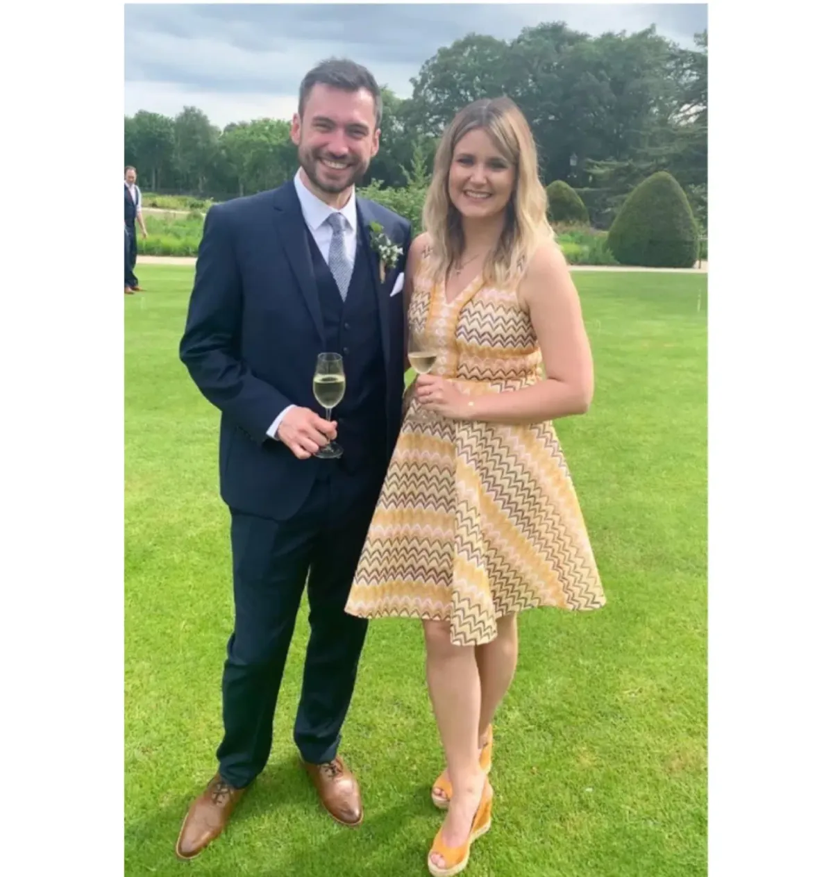 Maje Reinetta Chevron Mini Dress Print Size 12 - Image 4