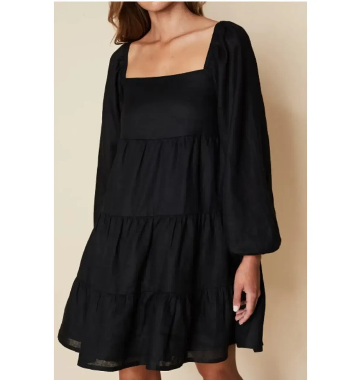 Faithfull The Brand Morissa Mini Dress Black Size 10 - Image 1