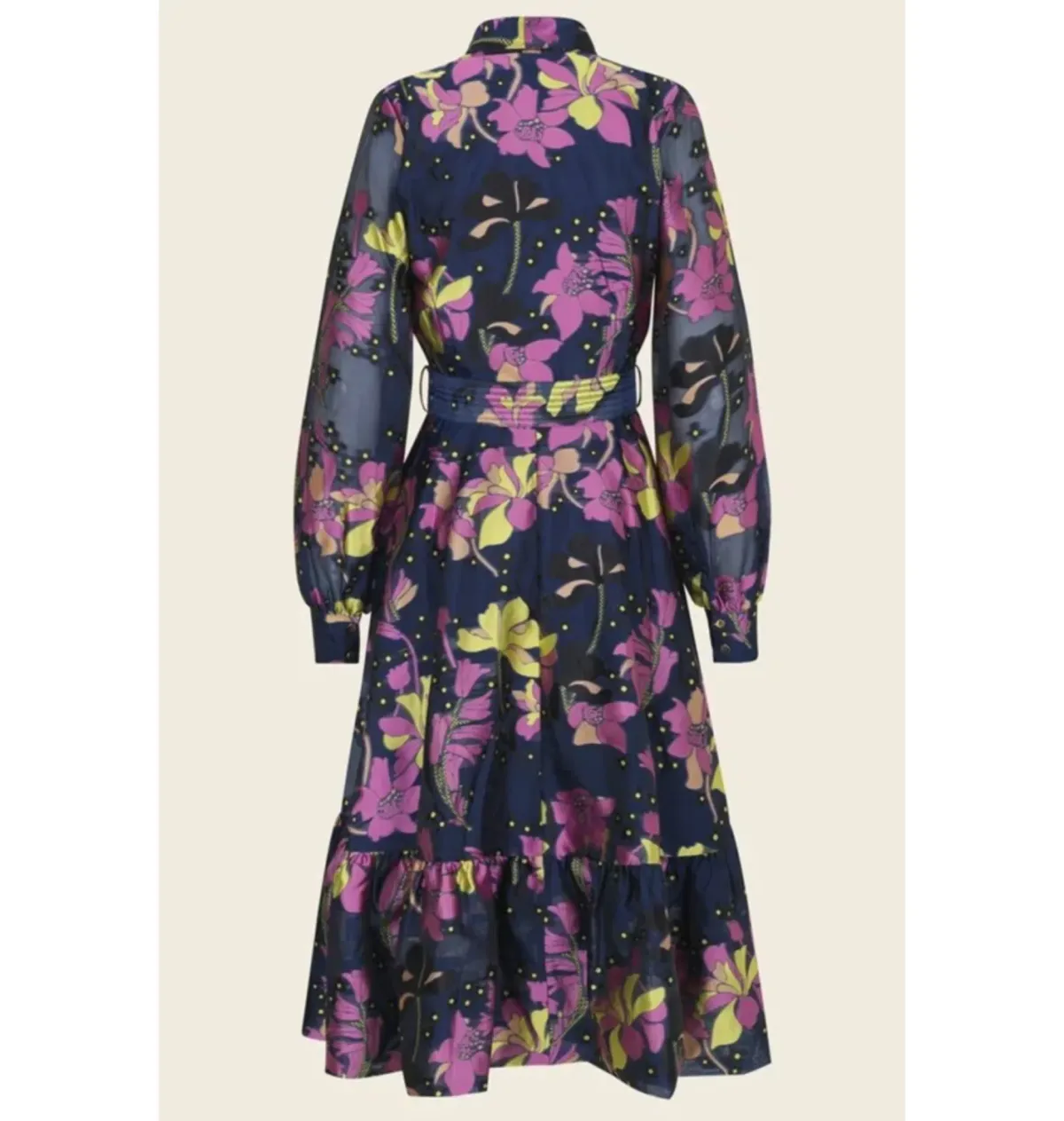 Stine Goya Niki Midi Dress Daffodil Indigo Size 10 - Image 2