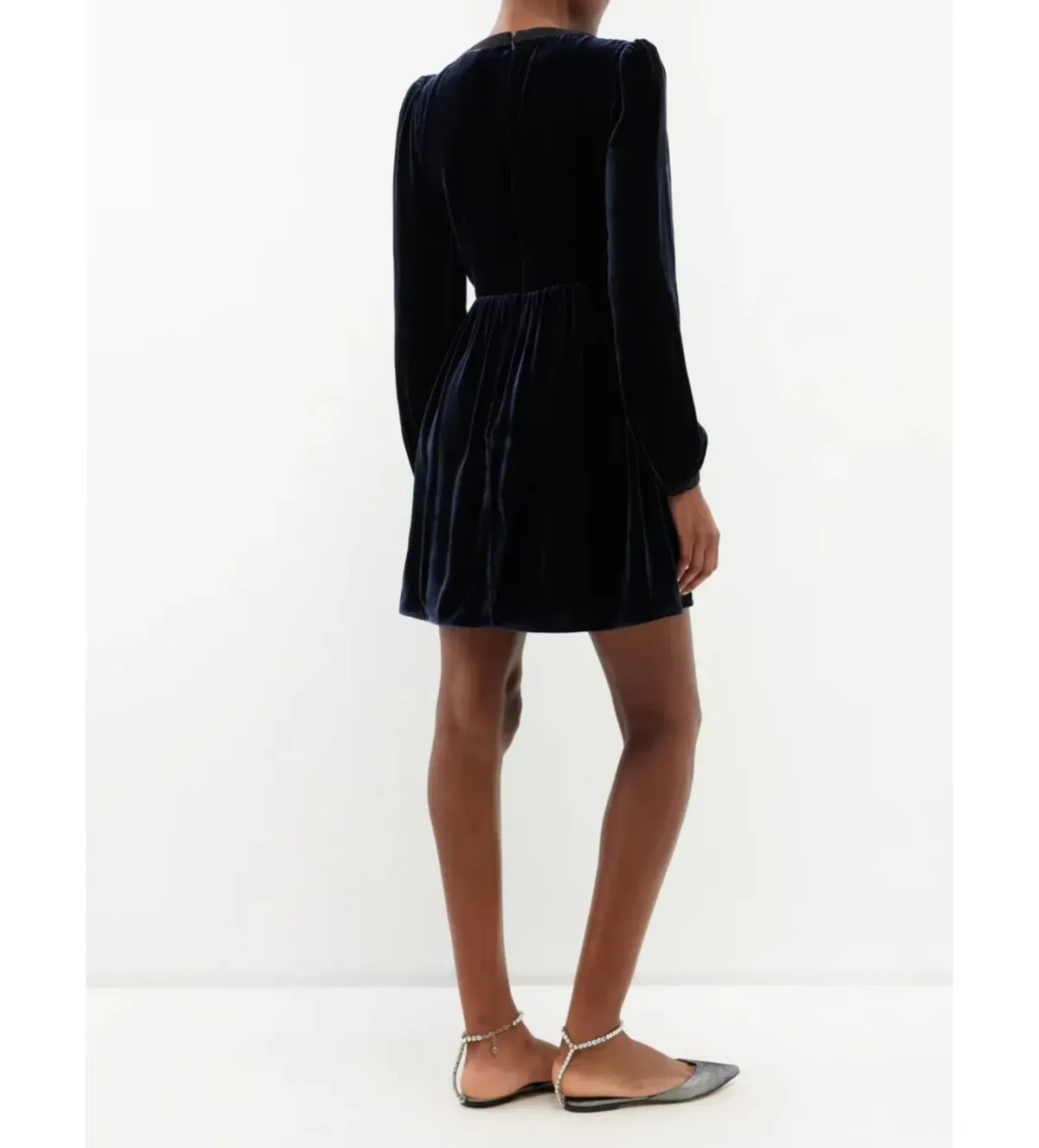 Saloni Camille Mini Dress  Navy Size UK 12 - Image 3