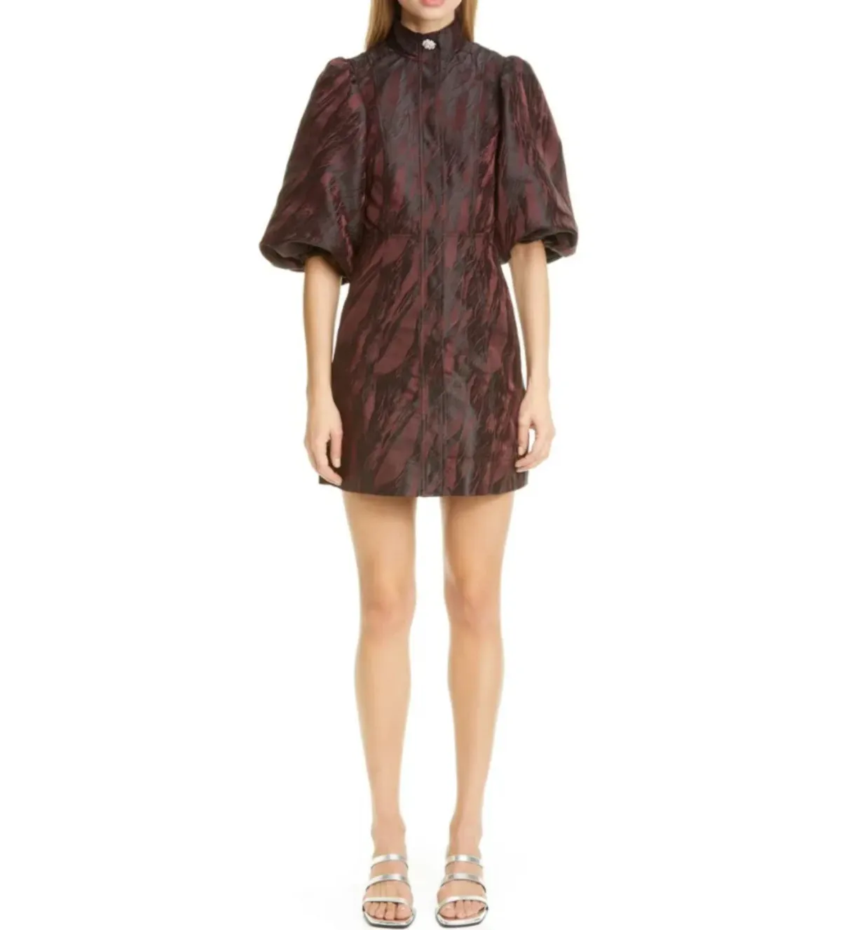 Ganni Jacquard Mini Dress Multi Size UK 10 - Image 1