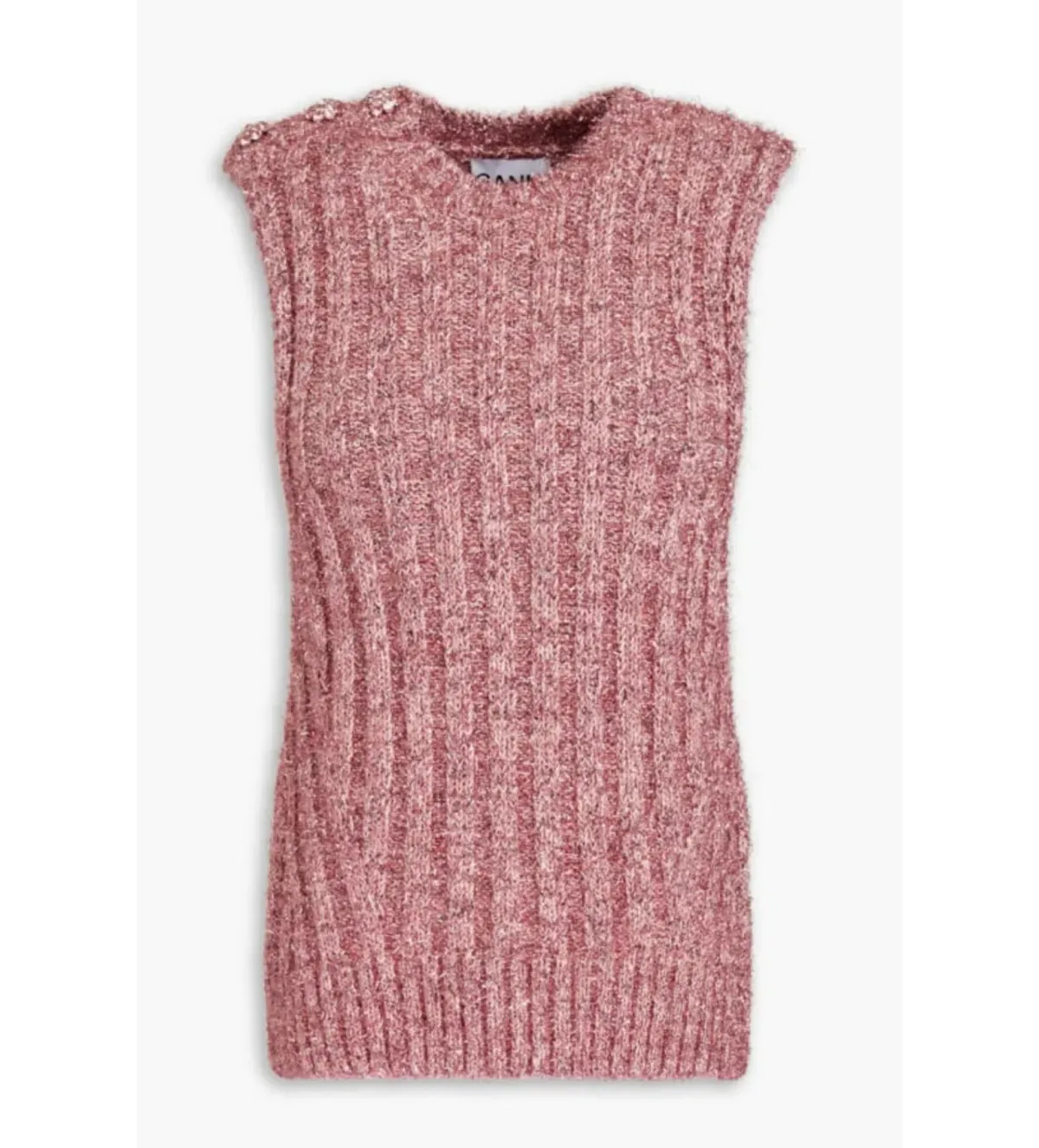 Ganni Glitter Tank Top Pink Size M / UK 10 - Image 3