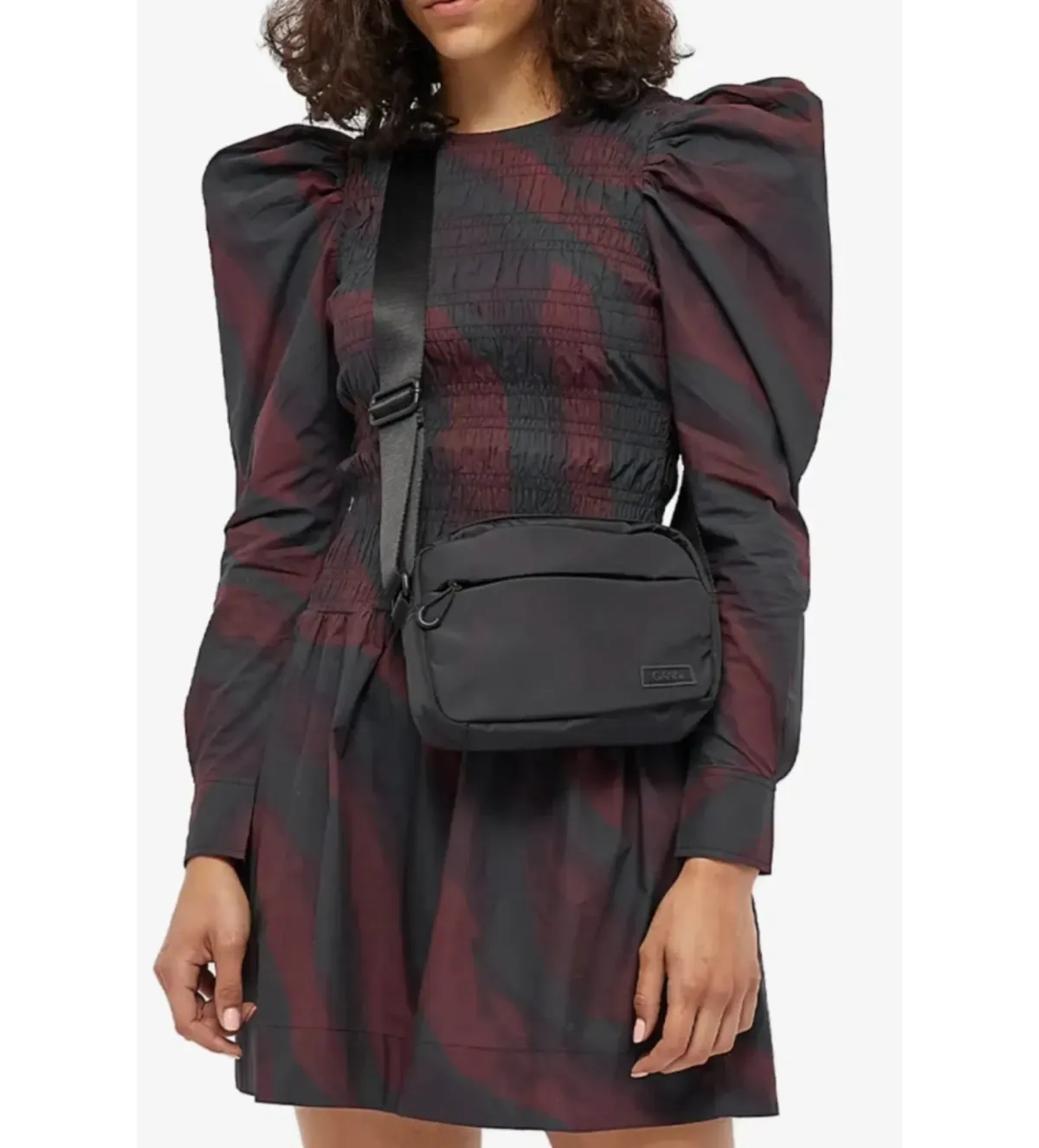 Ganni Shirred Printed Cotton-poplin Mini Dress Multi Size UK 12 - Image 2