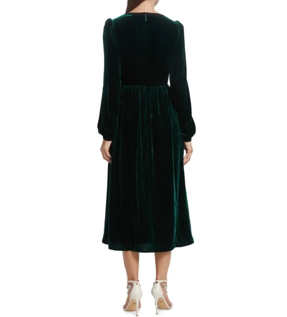 Saloni Camille Midi Dress Green Size UK 12 - Image 4