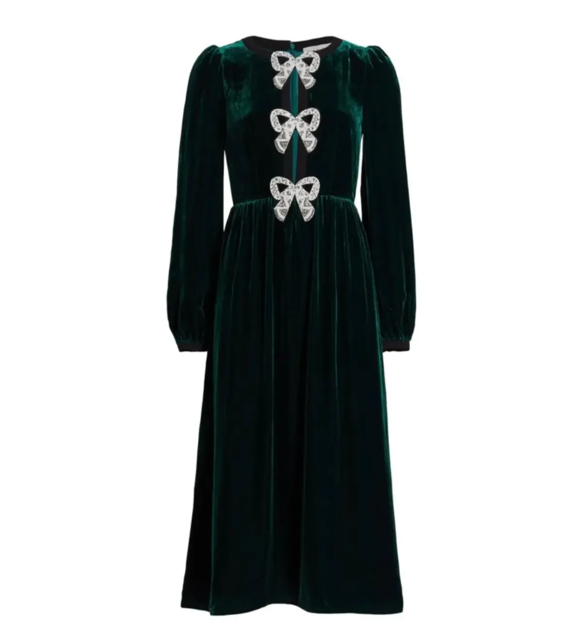 Saloni Camille Midi Dress Green Size UK 12 - Image 6