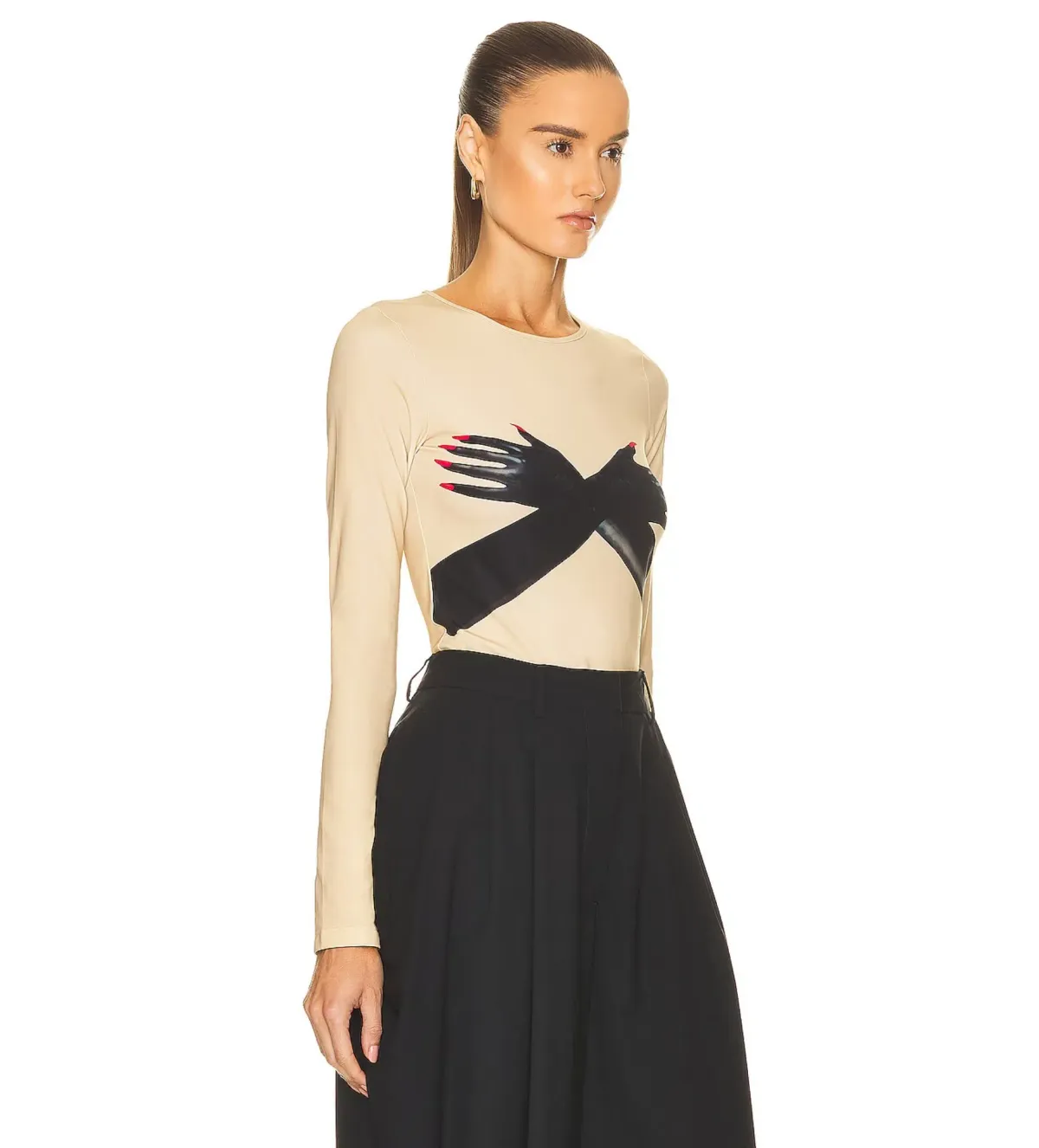 Loewe Glove Print Top Cream Size UK 8 - Image 4