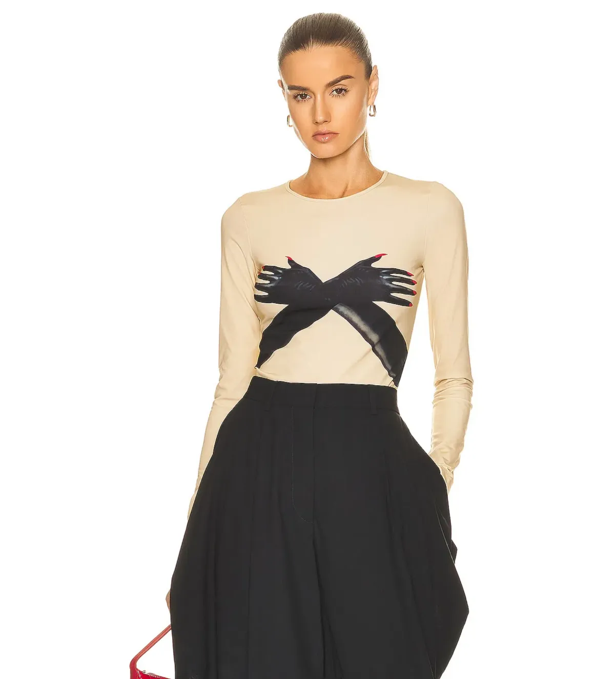 Loewe Glove Print Top Cream Size UK 8 - Image 2